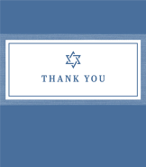 Simple Blue Bar Mitzvah Thank You